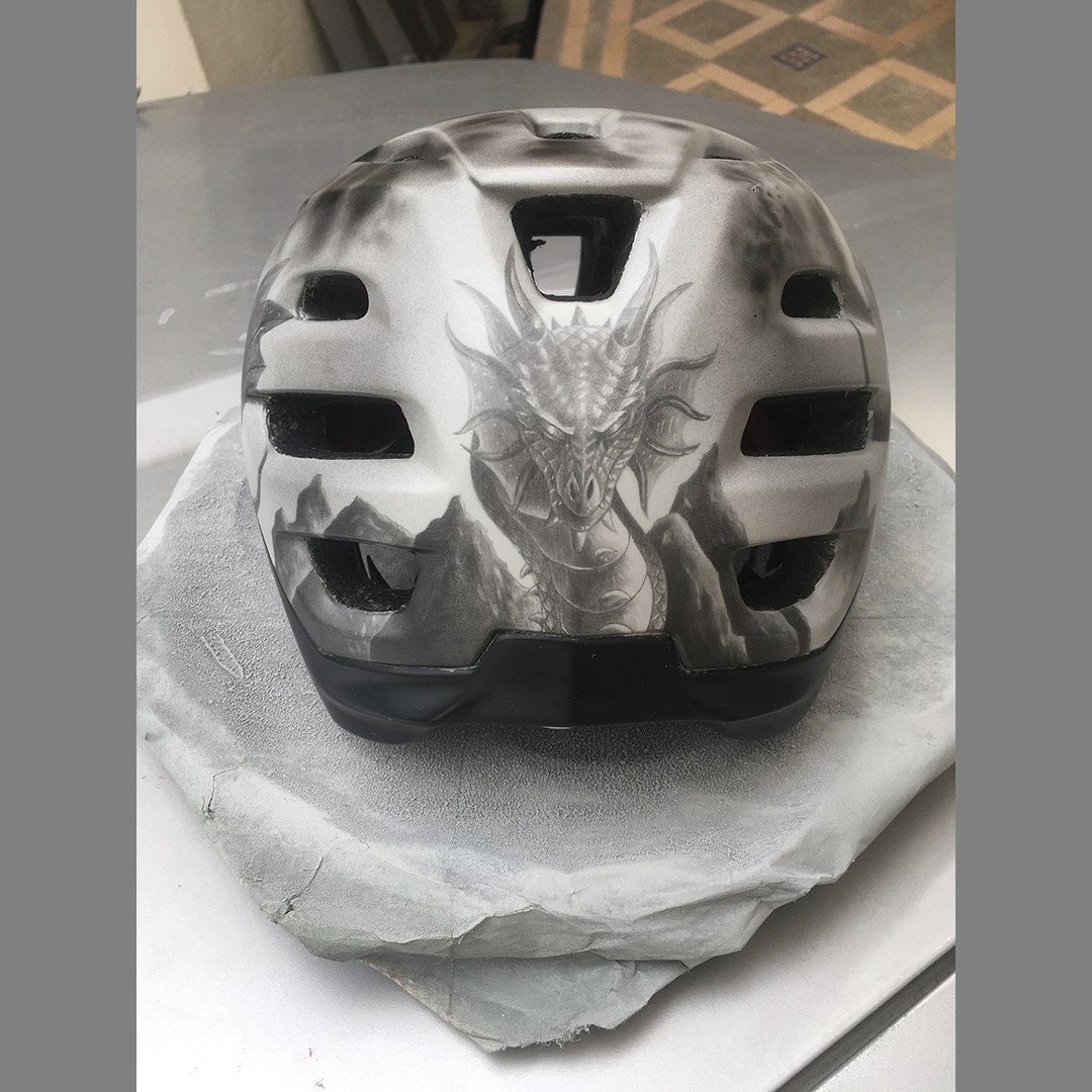 Cycling helmet painting